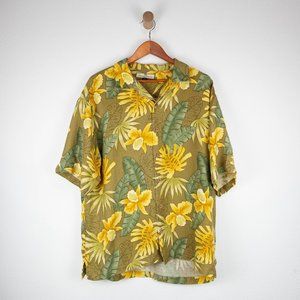 Tommy Bahama Mens Silk Button Up Short Sleeve Shirt Size L